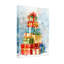 Scène hivernale de boîtes-cadeaux de Noël empilées-314304762