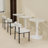 27.6-inch white coffee table, mid-century modern style dining table, suitable for 2-4 people, featuring a round white-veined marble tabletop, perfect for various settings.