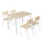 Ensemble de table de salle à manger 5 pièces avec 4 chaises, ensemble de table de cuisine et chaises pour 4, table de salle à manger avec structure en métal et panneau de fibres à densité moyenne-1524882527-1524882513