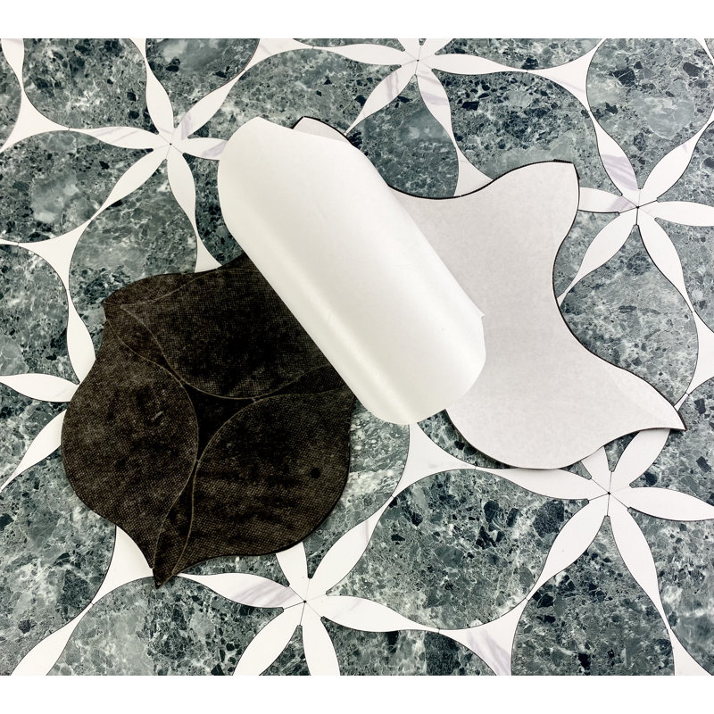Abolos 3.17 mm Thick 13.63 " W x 10.38 " L Vinyl tile, Matte Blue Marble