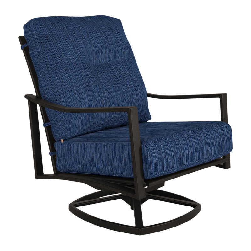Avana Outdoor Rocker Chair, Carbon Black, Cast Silver