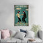 «Dancing Couple», art mural en toile de coton avec un design abstrait moderne et une citation inspirante pour la décoration de salle de musique