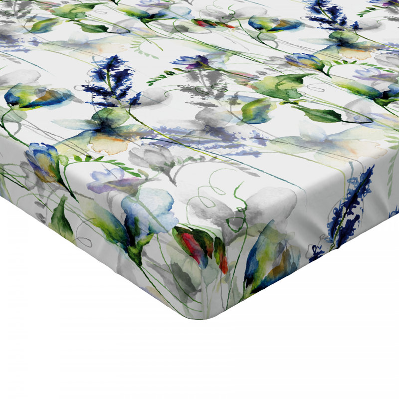 Microfiber Floral Fitted Sheet, Full Fitted Sheet