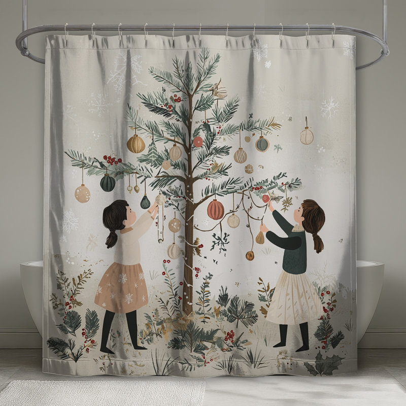 Rideau de douche Christmas, L 70 po x H 84 po