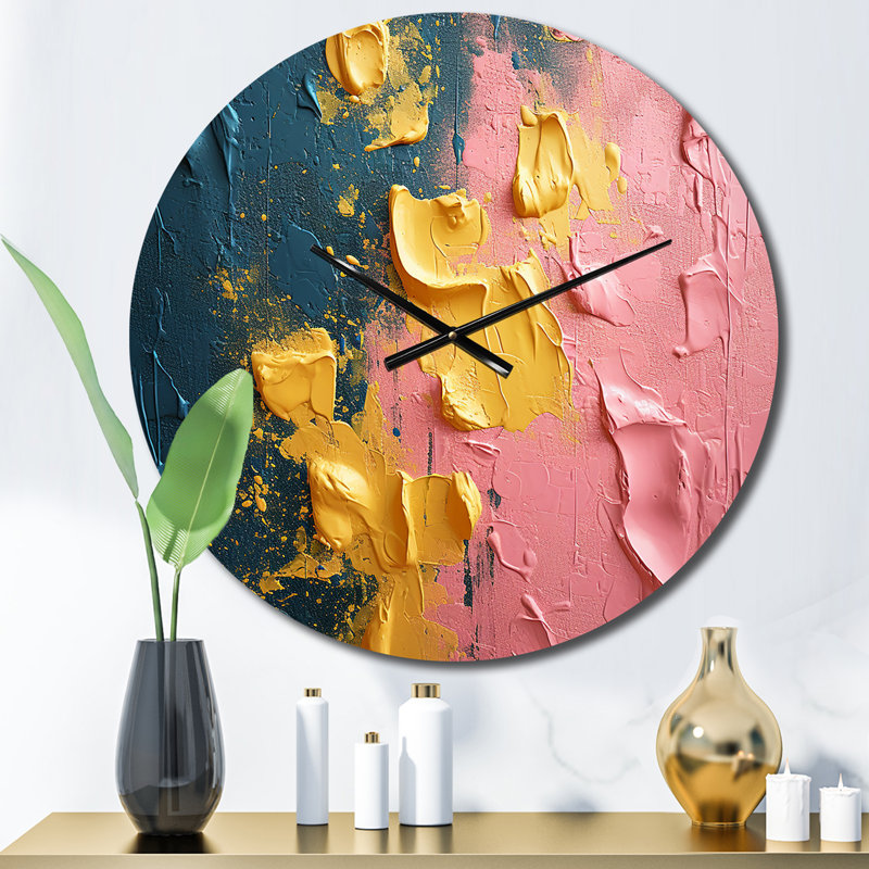 Horloge murale en métal abstraite et joyeuse joie III, Petit
