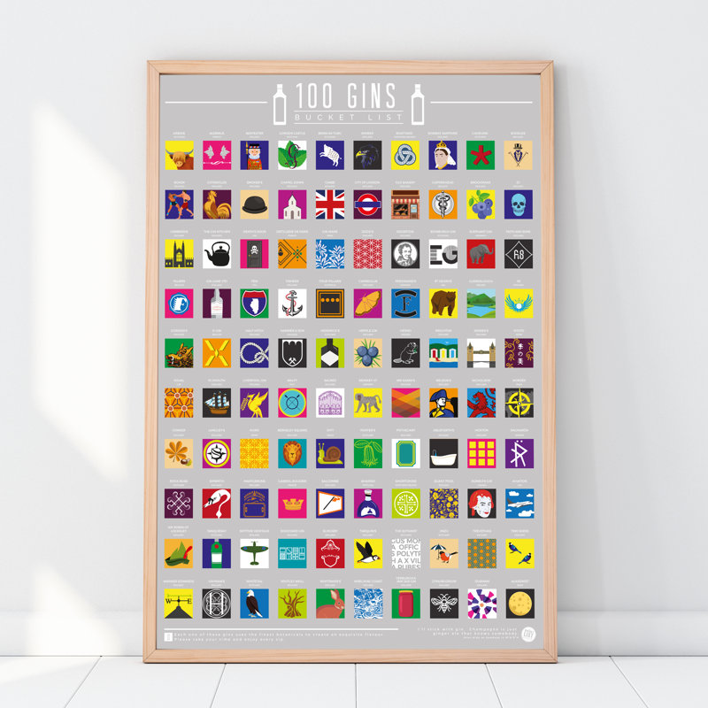 100 Gins - No Frame Print