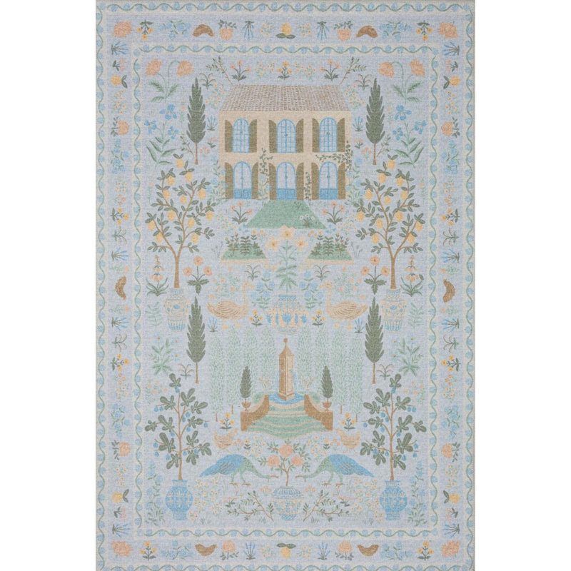 Tapis intérieur / extérieur en polypropylène tissé à la machine Rubell, Tapis de couloir 4 pi 11 po x 9 pi 10 po