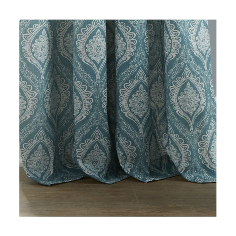 Rainsville Semi Sheer Curtain Single Panel, Teal