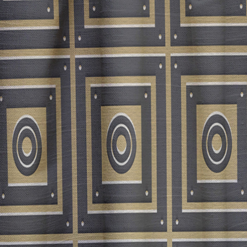 Golden Luxury Metallic Geometrics XIII - Mid-Century Curtain - Velvet Room darkening - 1 panel, 52"W x 84"L