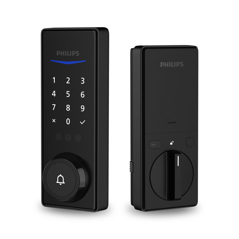 Philips Wi-Fi-Enabled Smart Door Lock Deadbolt with Palm Recognition, Matte Black