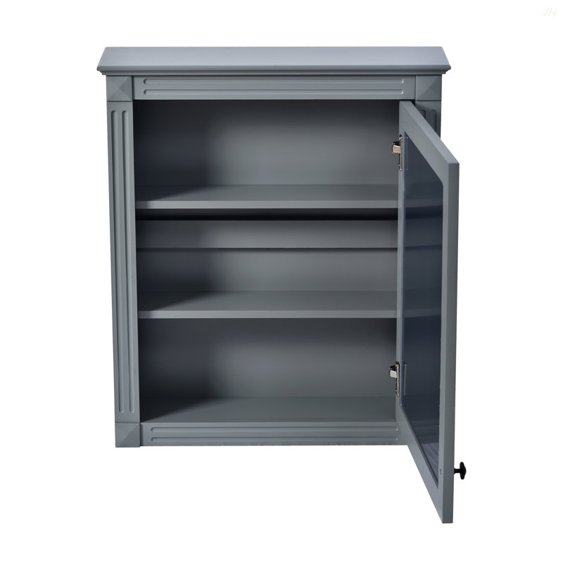 24'' X 27'' Wall Mounted Bathroom Storage Cabinet With Mirror, Medicine Cabinet With Height Adjustable Shelf, Over The Toilet Space Saver Cabinet