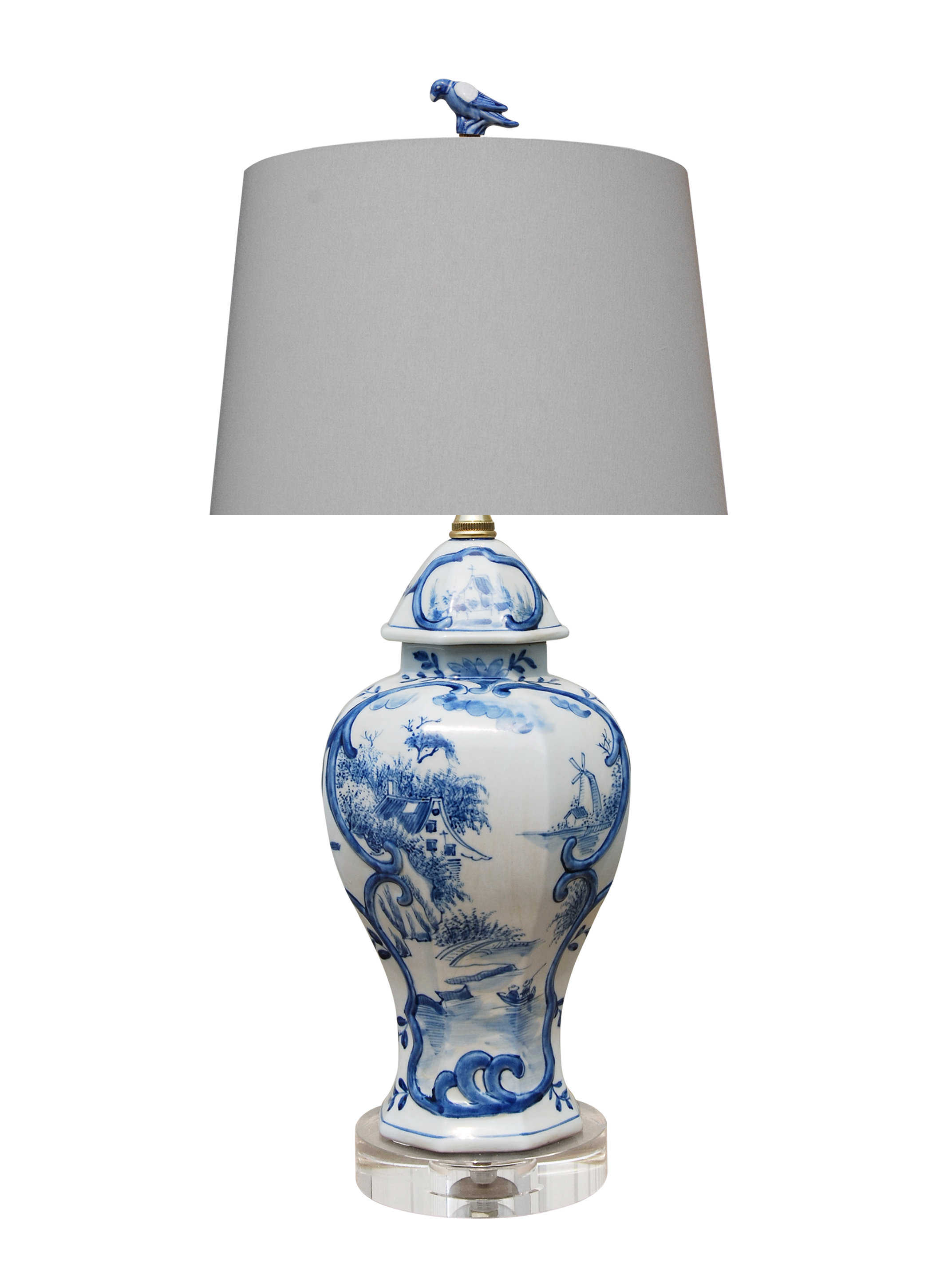 Bungalow Rose 23" Blue/White Table Lamp | Wayfair