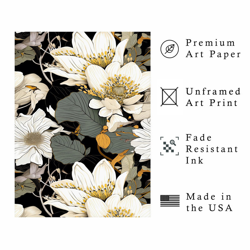 «Floral Luxe Flowers VI», reproduction d'art moderne sans cadre, H 7 po x l 5 po
