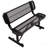 4 ft. Outdoor Steel Bench with Backrest BLACK