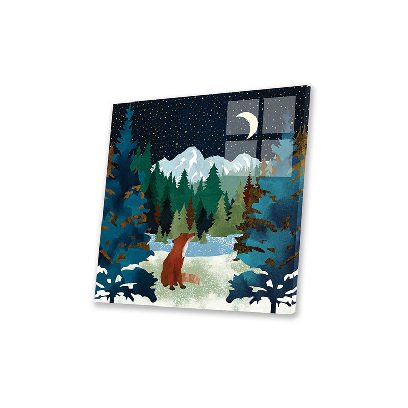Renard d'hiver, impression sur verre acrylique