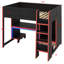 Lit mezzanine en bois avec bureau intégré, garde-robe, DEL et tiroir-1181359771