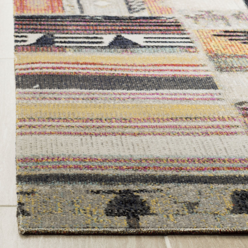 Oriana Hooked Indoor/Outdoor Taupe/Grey Rug, Rectangle 91 x 152 cm