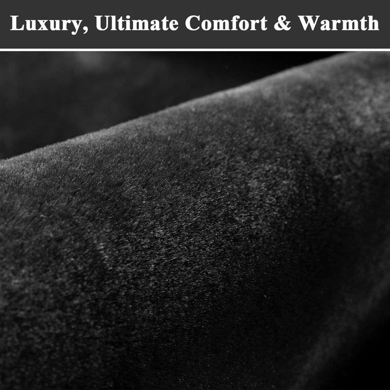 Silky Soft Faux Rabbit Fur Area Rug, Rectangle 6' x 9', Black