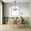 Lustre moderne noir mat à 3 lumières Briarwood avec abat-jour en verre conique transparent-177692053