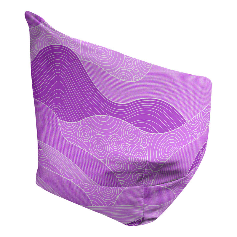 Hand Bean Bag Cover, No Fill, Violet Polyester Blend, 86" H x 2" W x 43" D