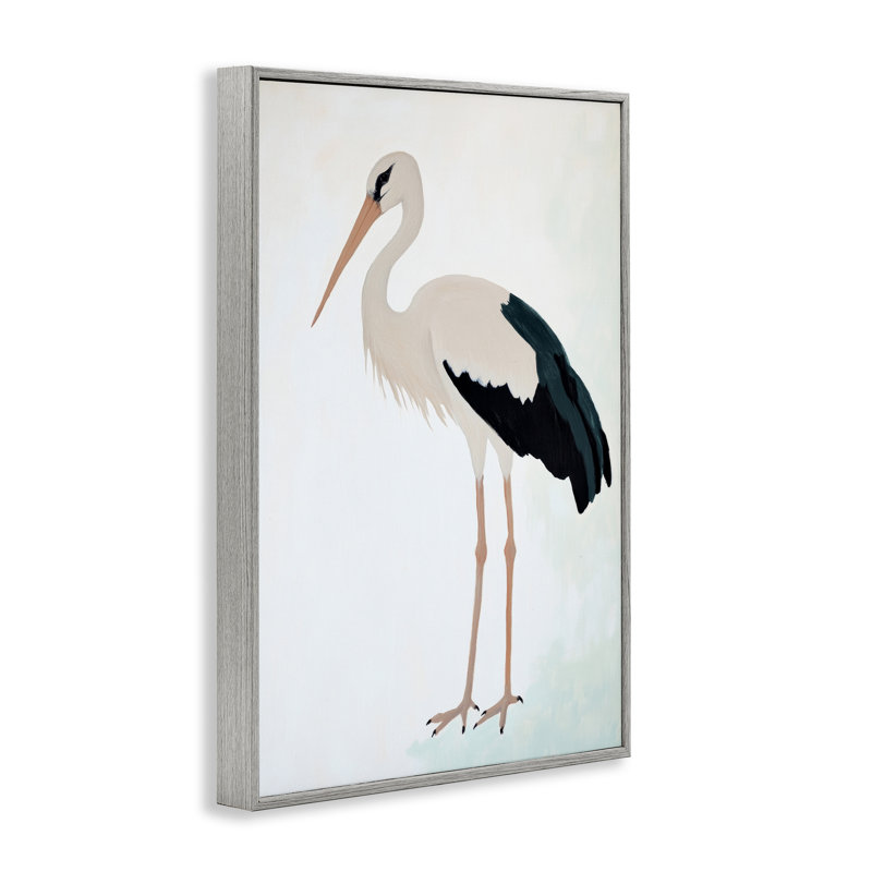 Giclée minimaliste de cigogne minimaliste, design par Sissi et Seb, H 30 po x l 20 po, Estampe numérique Farmhouse