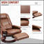 Fauteuil inclinable manuel en similicuir avec pivot réglable, repose-pieds et accoudoir enveloppé pour un confort ultime