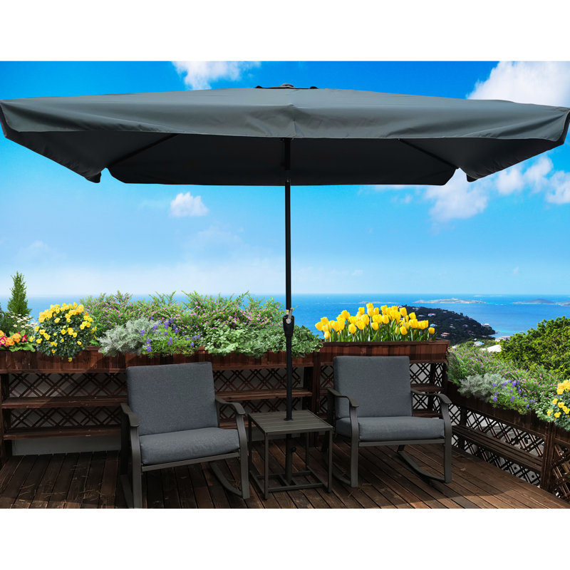 Parasol de jardin 10X6.5Ft, Gris