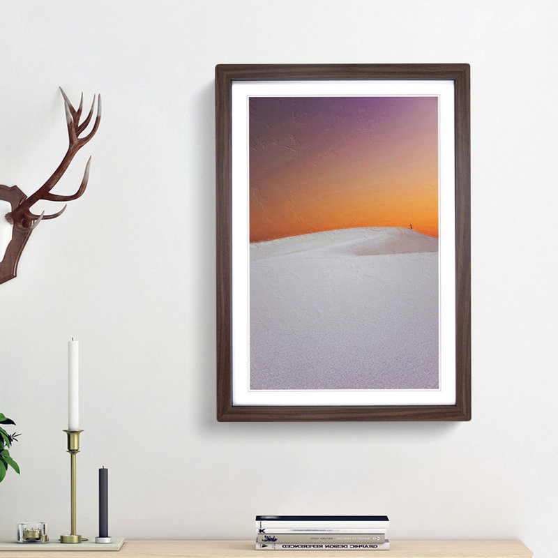 Alone In The Desert - Single Picture Frame Painting, 33cm H x 24cm W x 2cm D, Walnut Framed
