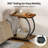 C-Shaped End Table with Rolling Wheels, Industrial Side Table with Sturdy Metal Frame for Small Spaces, Living Room & Bedroom-391060714