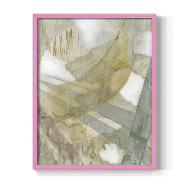Bamboo Rain II, reproduction encadrée - bois massif, H 11 po x l 9 po, Rose