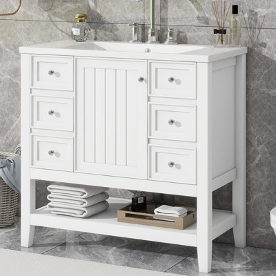 Meuble-lavabo simple 36 po avec plateau Leiding
