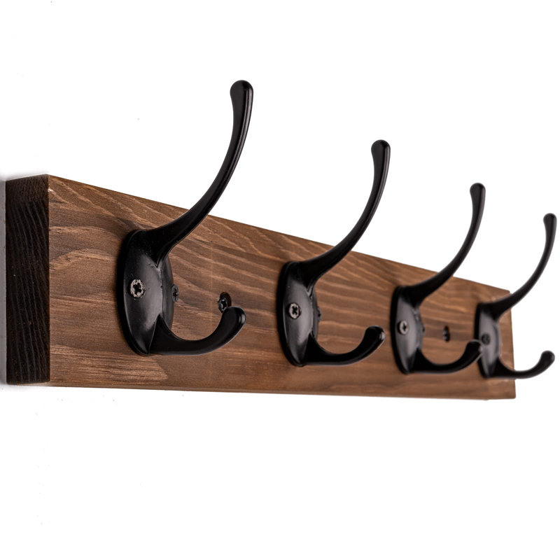 Portemanteaux mural en bois avec 4 crochets