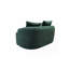 Canapé incurvé 65,35 po avec coussins à ressorts ensachés pour siège moelleux, petit canapé avec 3 coussins décoratifs, sans assemblage, vert foncé