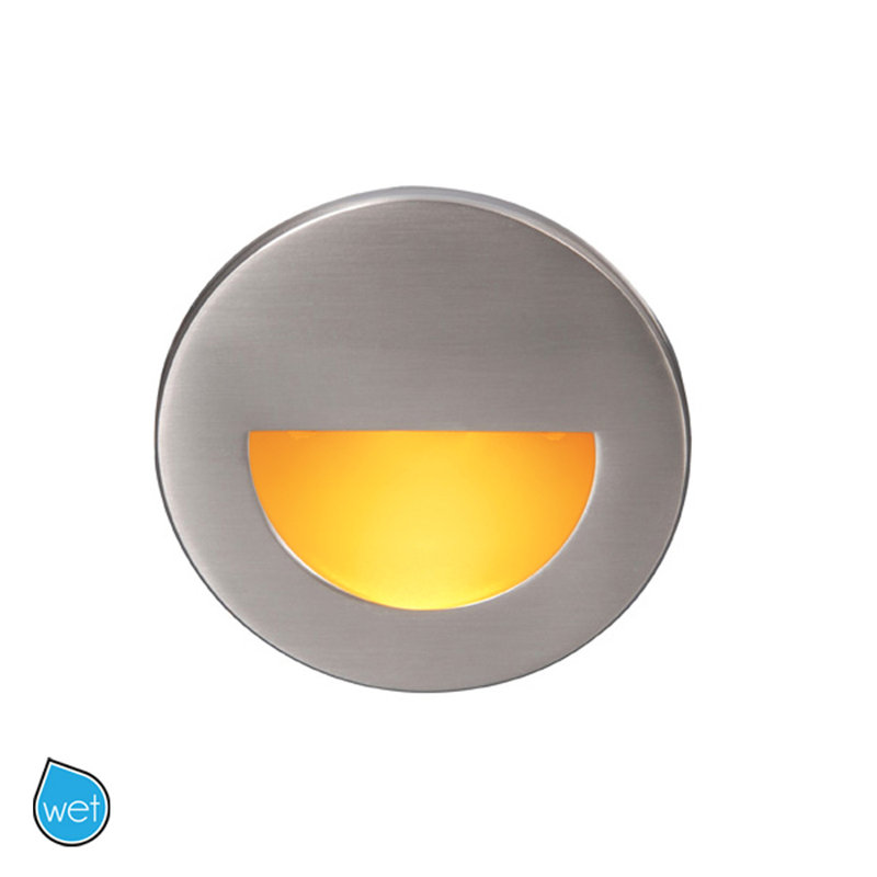 LEDme Integrated LED Metal Step Light, Brushed Nickel, Amber