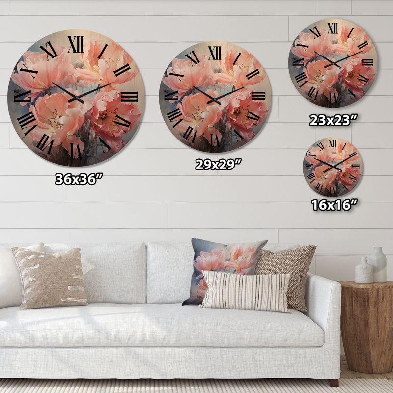 Horloge murale en bois massif Nodra, Très grand