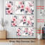 «Pink Floral» et feuille grise sur toile tendue, reproduction d'aquarelle (ensemble de 3)-118095975