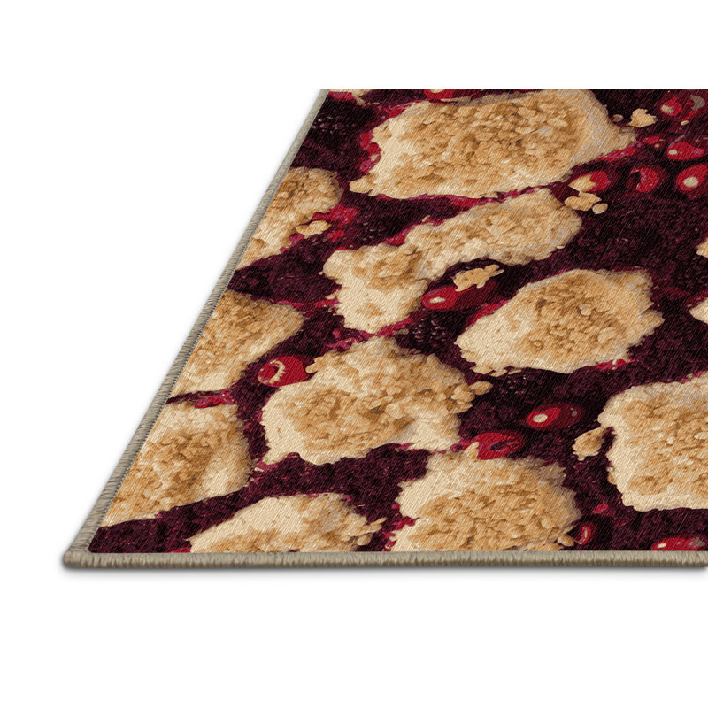Washable Berry crumble Desserts Area Rug, Rectangle 4' x 6'