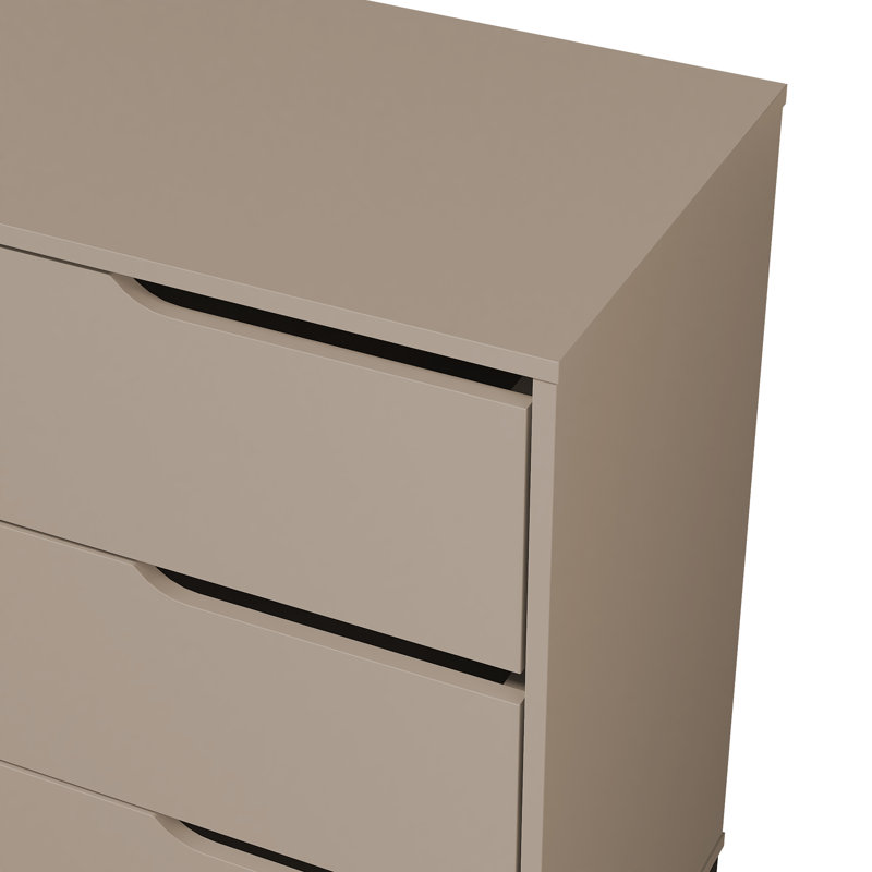 Commode double 6 tiroirs l 46,5 po Norcross, Taupe chaleureux