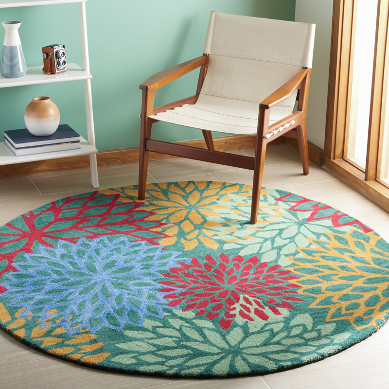 Blossom Hand Tufted 80% Wool, 20% Cotton Rug, Round 6'