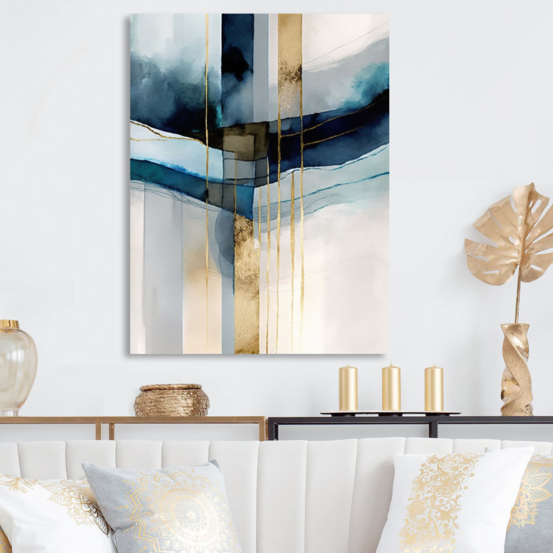 Abstrait transitionnel moderne, formes V - formes abstraites, art mural, L 30 po x H 40 po, Toile tendue