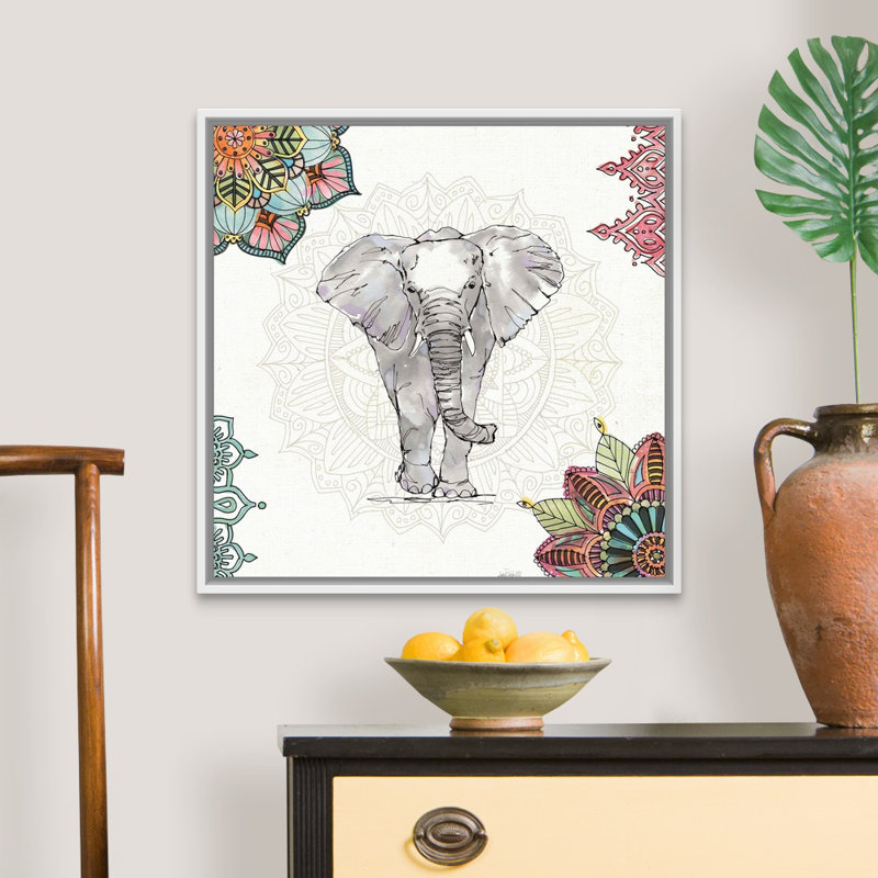 Reproduction d'art sur toile, Toile avec cadre blanc, H 26 po x l 26 po x P 2 po
