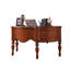 Bureau de direction semi-circulaire 59,84 po en bois massif brun rétro avec pieds en cabriole sculptés classiques et plateau courbé.