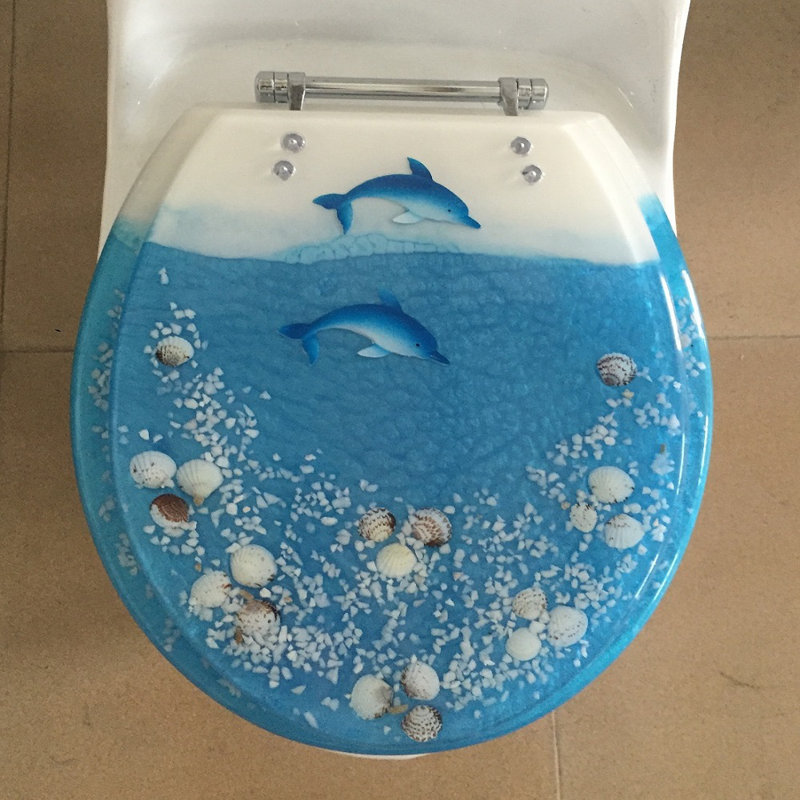 Siège de toilette rond pour îlot de dauphin