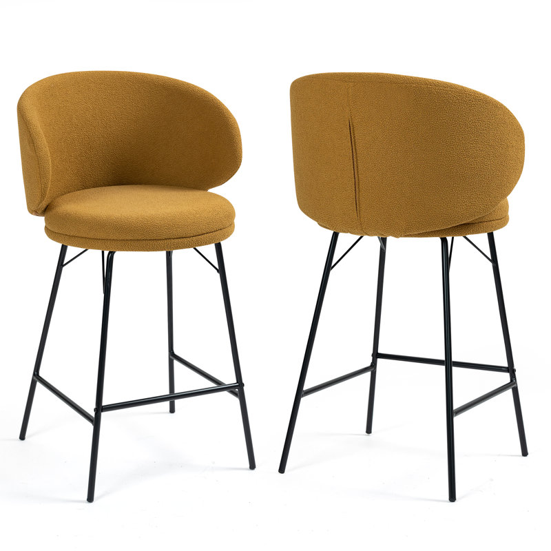 Lemonica Boucle Counter & Bar Stool, Brown, Counter Stool (26" Seat Height)