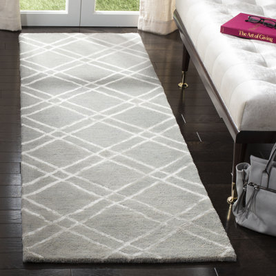 Tapis gris en laine touffeté à la main Milroy