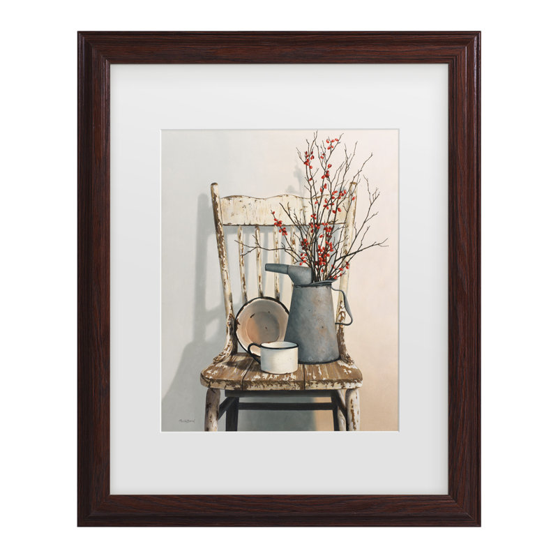 «Watering Can On Chair» par Cecile Baird, Brun, H 16,75 po x l 13,75 po x P 0,75 po