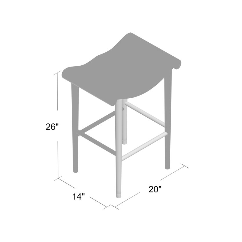 Vanucci Eclectics Solid Wood Counter Stool