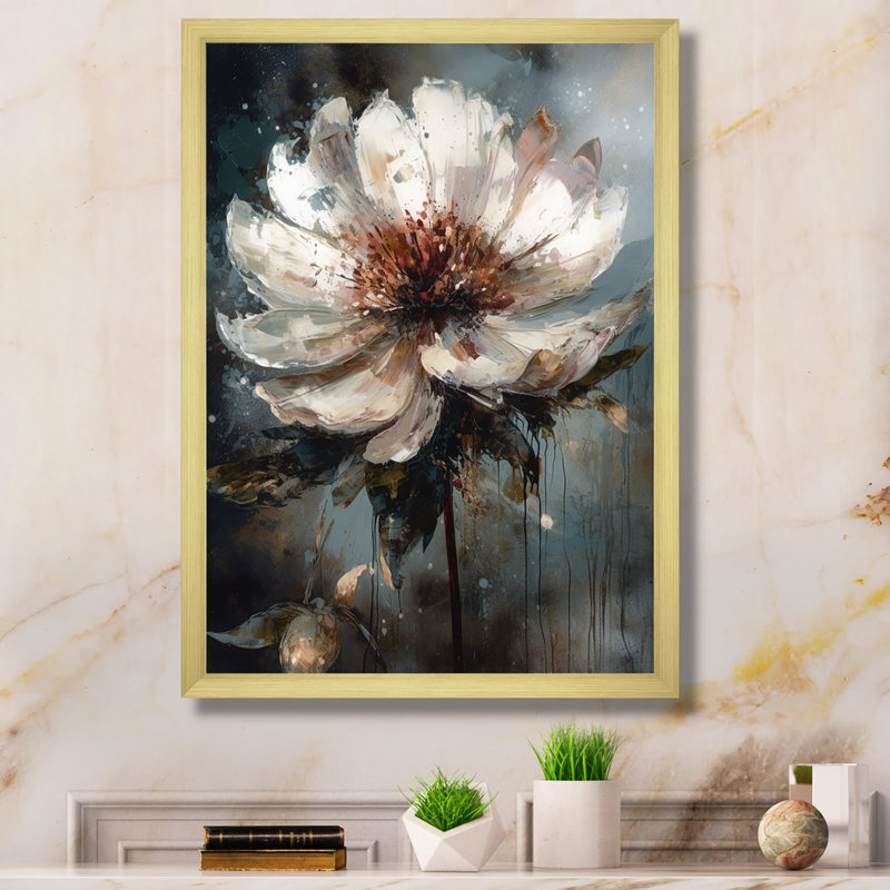 Rubetta Melody Of Daisy sur toile, H 32 po x l 16 po x P 1 po, Encadrement doré