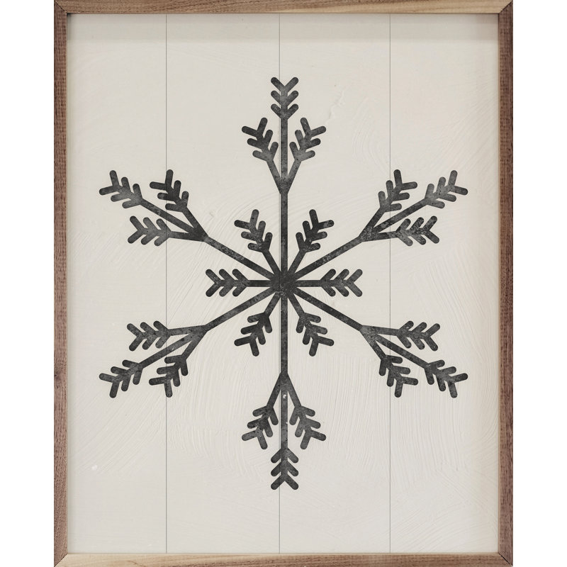 «Modern Snowflake 2 Small Three Spike» par Nina Blue - impression de cadre de coin fermé, H 20 po x l 16 po