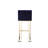     Pangea Home Dexter Velvet Bar Stool – Modern Upholstered Bar Chair - 30" Seat Height - Indoor Stool with Footrest - Bar, Dining, Kitchen - Navy Velvet with Gold Legs-1352635153-1404866164-1352635156